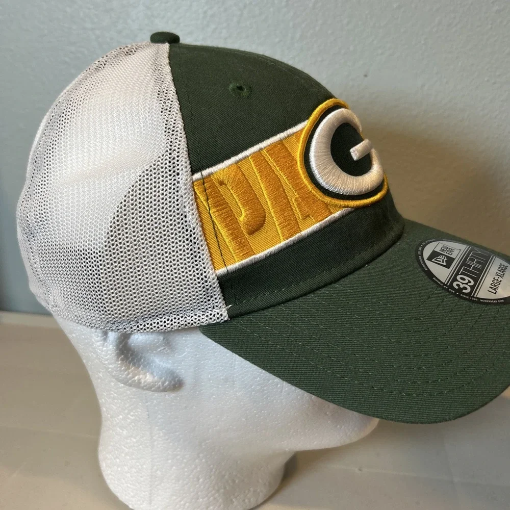 New Era Green Bay Packers Banded Team Color Hat 39THIRTY Stretch Fit Large XL